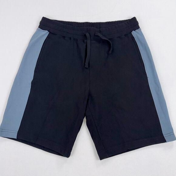 NWOT American Giant Colorblock Sweatshort Men's Medium Black Blue USA - Picture 2 of 11